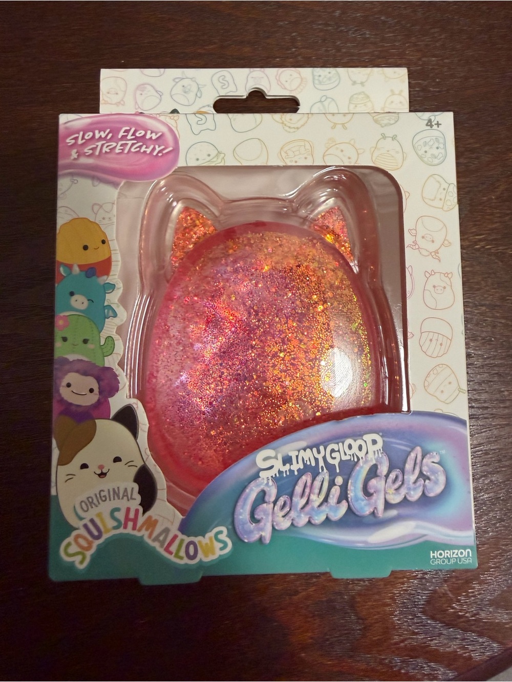 Squishmallows Cat Pink and Orange Glitter Gelli Gels